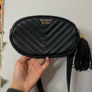 Victoria's Secret Black Quilted Crossbody Bag